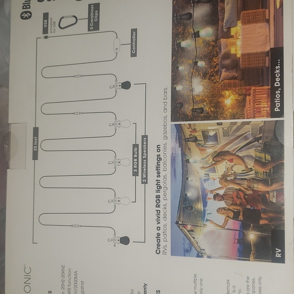 Bluetooth Outdoor string rgb bulb+speakers - Picture 4 of 5